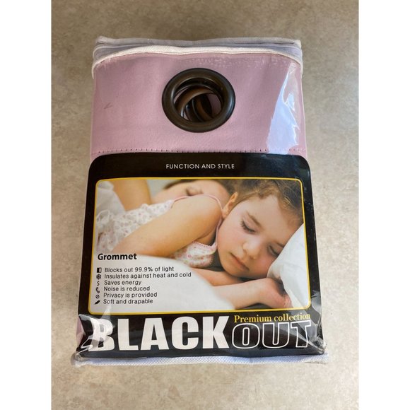 Premium Collection Black Out Curtains 52" x 84" 2 Grommet Panels Light Pink NEW - Picture 1 of 4